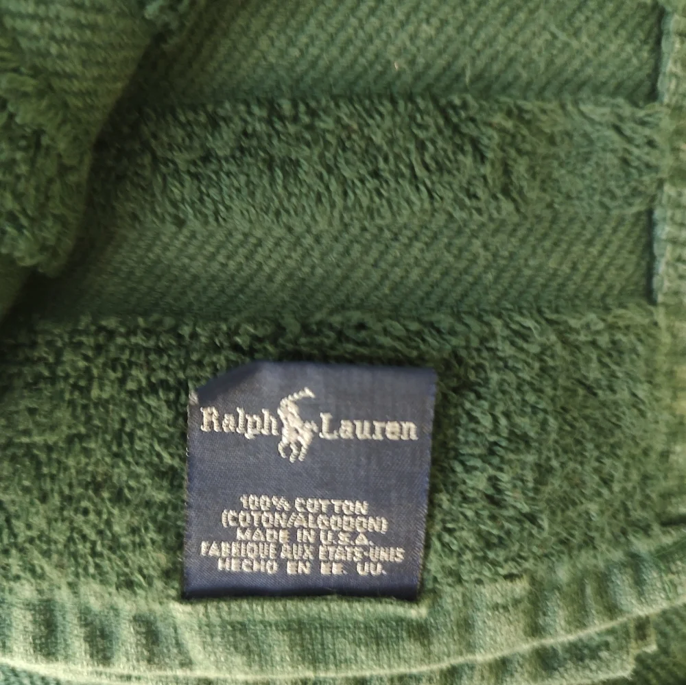 Ralph Lauren Home Vintage Polo Pony Green Hand Towels Set Of 3 Cotton USA Y2K